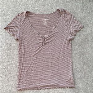 American Eagle soft & sexy mauve striped T-shirt